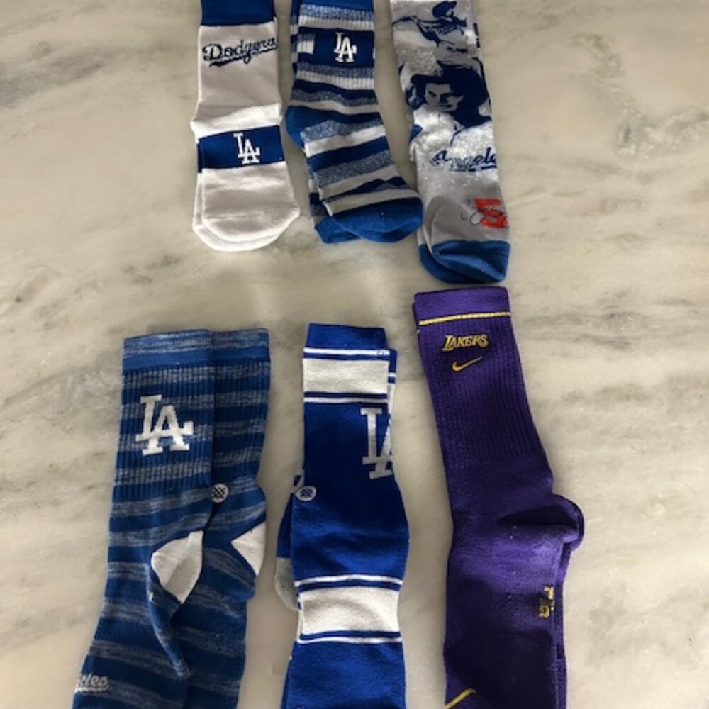 Los Angeles Dodgers Lakers Lot of Socks Stance Nike Pre-Owned See Pics!